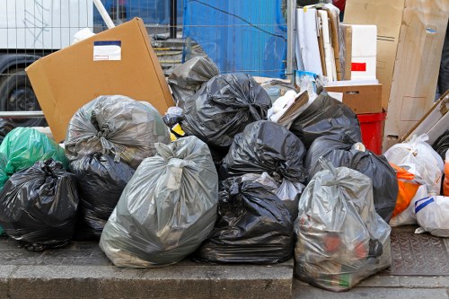 Waste removal trucks lined up in Woodgreen