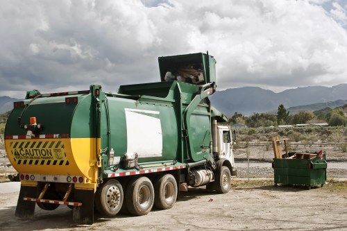 Materials being loaded for recycling at a transfer station serving Woodgreen